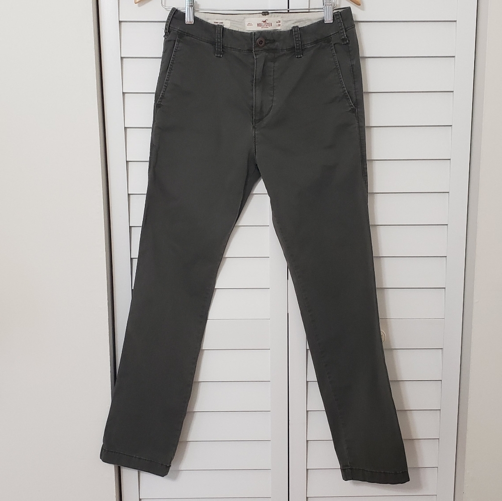 Hollister Men's Green Pants Skinny Chino Epic Flex Size W28 L30 - Picture 2 of 14